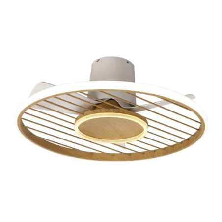 Plafón LED 45W Ventilador 25W serie SOHO Blanco+Madera - 66x24.5h