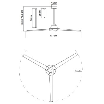 Plafón LED 20W Ventilador 40W serie BRISA Blanco - 177x45.5/70.5h 2