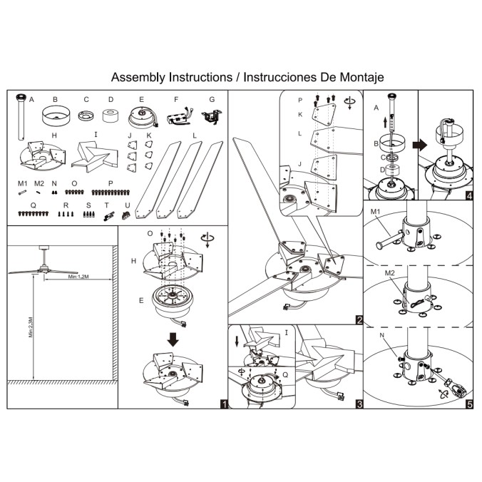 Plafón LED 20W Ventilador 40W serie BRISA MINI Blanco - 151x44.5h