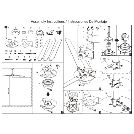 Plafón LED 20W Ventilador 40W serie BRISA MINI Blanco - 151x44.5h