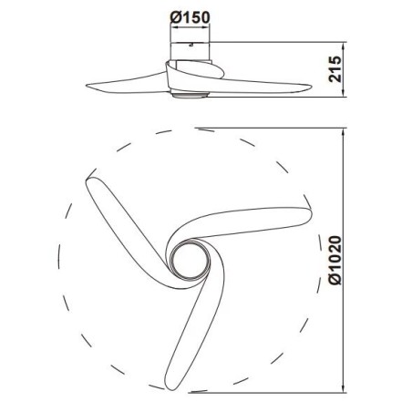 Plafón LED 24W Ventilador 30W serie ISLAND Blanco - 102x21.5h