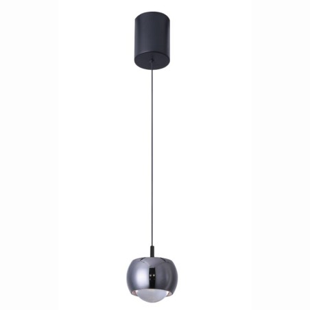 Colgante 1 Luz 2700K TRIAC DIMABLE serie ROLLER Negro/Cromo - 9.6x19-200h