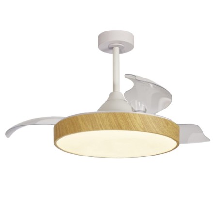 Plafón LED 50W Ventilador 30W serie ALASKA Madera - 50x35.5-48h