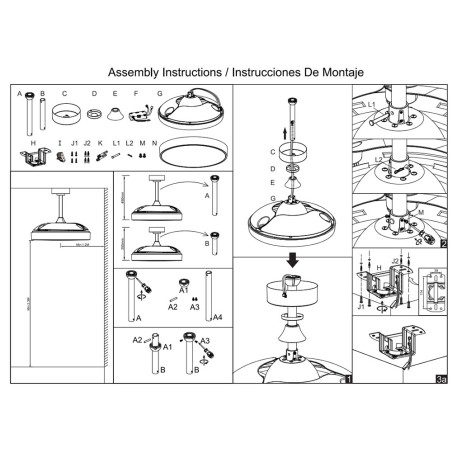 Plafón LED 50W Ventilador 30W serie ALASKA Madera - 50x35.5-48h