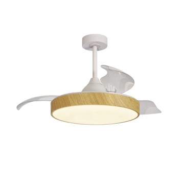 Plafón LED 45W Ventilador 25W serie ALASKA Madera - 43x35.5-48h