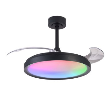 Plafón LED 50W Ventilador 30W serie SIBERIA Negro - 50x32.5-45h