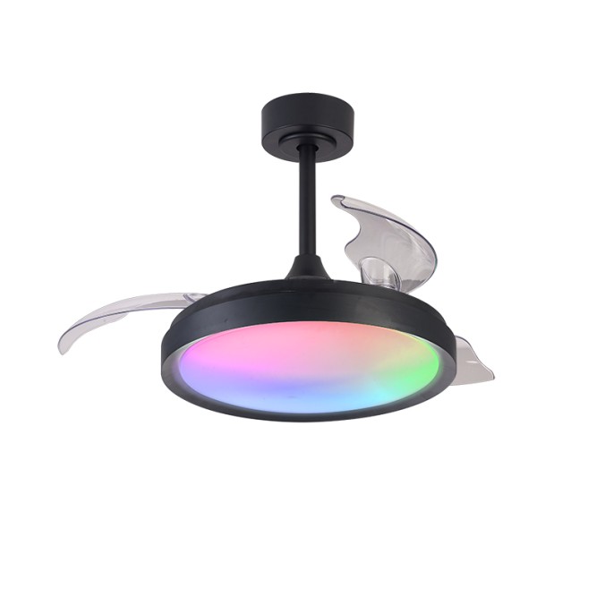 Plafón LED 40W Ventilador 28W serie SIBERIA Negro - 43x32.5-45h