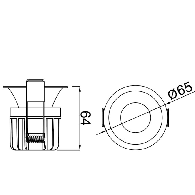 Empotrable LED CCT  IP65 serie ROMBOK Negro - 6.5x6.4h