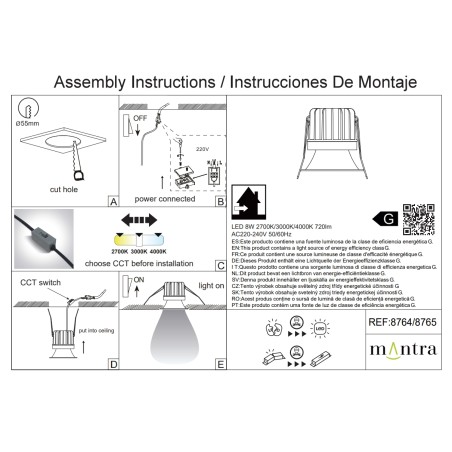 Empotrable LED CCT  IP65 serie ROMBOK Negro - 6.5x6.4h