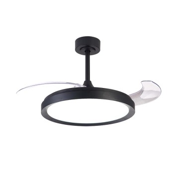 Plafón LED 50W Ventilador 28W serie MISTRAL Negro - 50x32.5-45h
