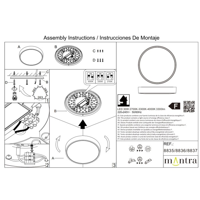 Plafón LED  30W Blanco CCT serie CUMBUCO II Blanco - 38x6.8h