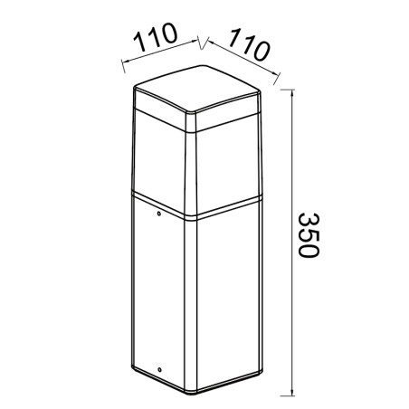 SOBREMURO EXTERIOR BLANCO CUADRADO 35CM IP65 E27 serie CHICAGO Blanco - 11x11x35h