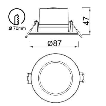 EMPOTRABLE BLANCO LED IP65 - 6,5W - CCT serie YUCATAN Blanco - 8.7x4.7h 2
