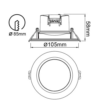 EMPOTRABLE BLANCO LED IP65 - 10W - CCT serie YUCATAN Blanco - 10.5x5.8h 2