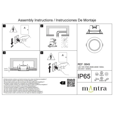 EMPOTRABLE BLANCO LED IP65 - 10W - CCT serie YUCATAN Blanco - 10.5x5.8h