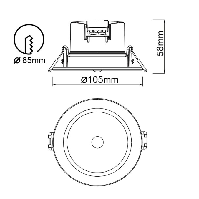 EMPOTRABLE BLANCO LED IP54 - 8W - CCT - PIR SENSOR serie YUCATAN Blanco - 10.5x5.8h