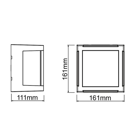 PLAFON/APLIQUE EXTERIOR NEGRO LED IP65 - 15W - CCT serie CREEK Negro - 16.1x16.1x11.1h