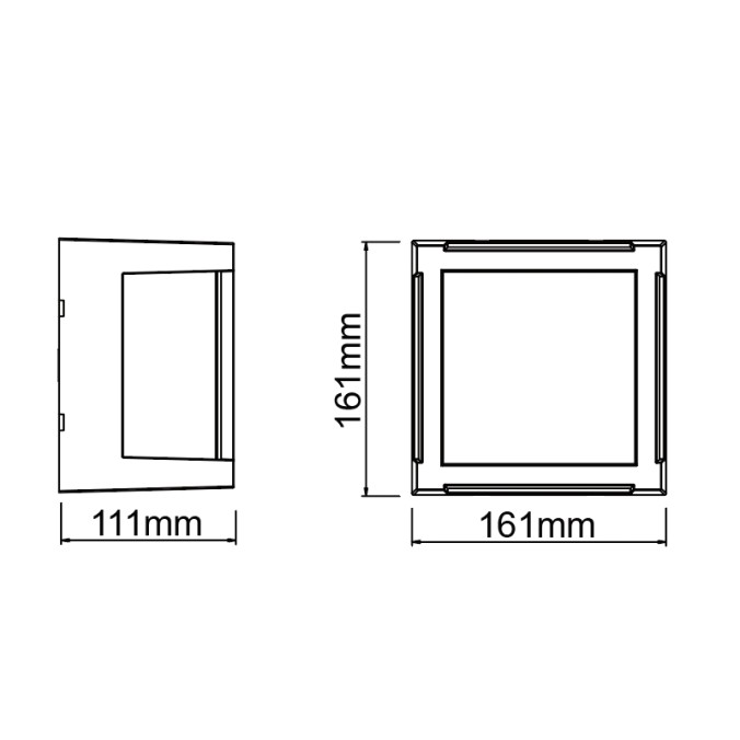PLAFON/APLIQUE EXTERIOR BLANCO LED IP65 - 15W - CCT serie CREEK Blanco - 16.1x16.1x11.1h