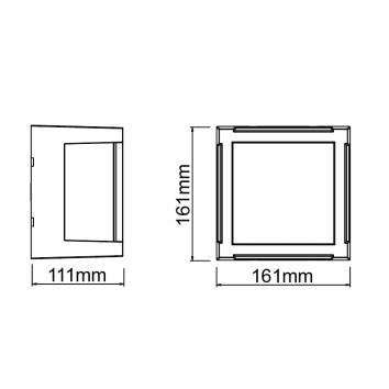 PLAFON/APLIQUE EXTERIOR CORTEN LED IP65 - 15W - CCT serie CREEK Corten - 16.1x16.1x11.1h 2