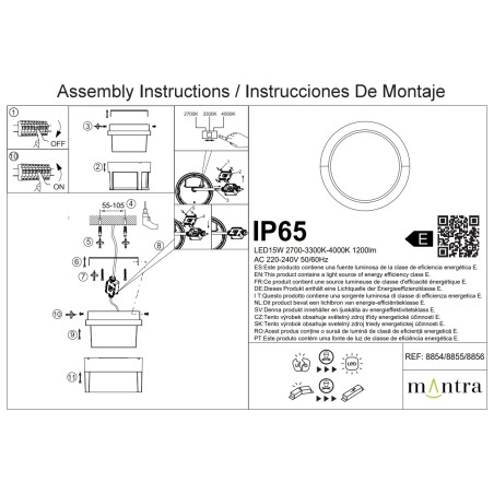 APLIQUE EXTERIOR BLANCO LED IP65 - 15W - CCT serie CREEK Blanco - 17x10h