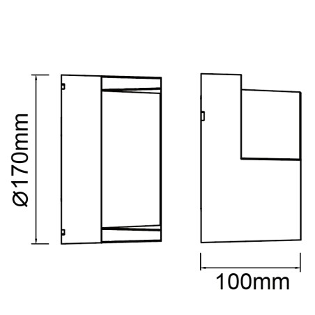 APLIQUE EXTERIOR CORTEN LED IP65 - 15W - CCT serie CREEK Corten - 17x10h