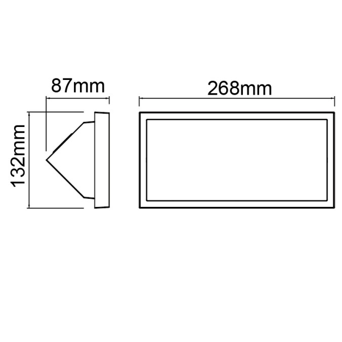 APLIQUE EXTERIOR CORTEN LED IP65 - 20W - CCT serie CREEK Corten - 26.8x10.8x10.8h