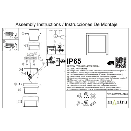 APLIQUE EXTERIOR BLANCO LED IP65 - 15W - CCT serie CREEK Blanco - 16x16x10h