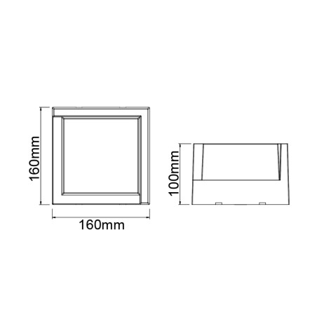 APLIQUE EXTERIOR CORTEN LED IP65 - 15W - CCT serie CREEK Corten - 16x16x10h
