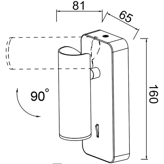 Aplique Lector Mini GU10 serie NOTTE Cuero - 6.5x16h