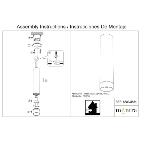 FOCO L MINI GU10 BLANCO serie SPLIT Blanco - 4x30h