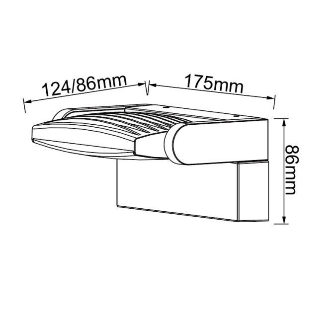 Aqlique LED 12W 3000K Gris Oscuro serie HOOD Gris Oscuro - 17.5x12.4x8.6h