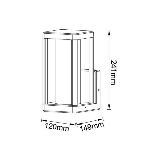 Aqlique 1L E27 Gris Oscuro serie NEVADA Gris Oscuro - 15x12x24h