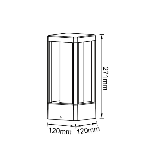 Sobremuro 1L E27 Negro serie NEVADA Negro - 12x12x26.4h