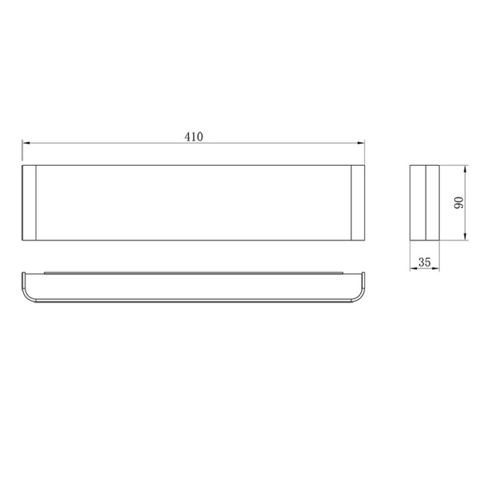 Aqlique LED 14W 3000K Negro serie EGEO Negro - 41x9x3.5h