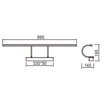 Aplique LED 18W 3000K serie PARACURU Negro - 89.5x19.5x14.5h 2