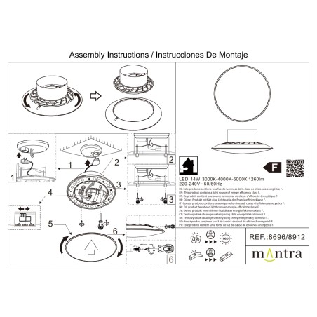 Plafón LED 14W CCT FINLAND serie SLIM CCT Blanco - 25x9.7h