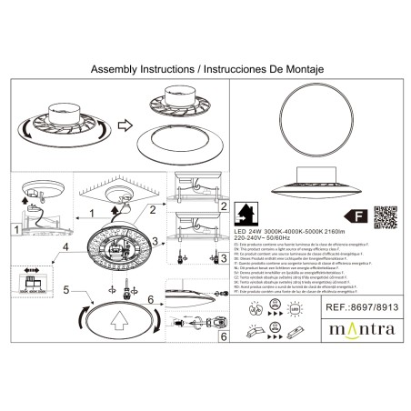 Plafón LED 24W CCT FINLAND serie SLIM CCT Blanco - 37x10.7h