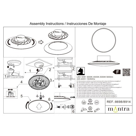 Plafón LED 50W CCT FINLAND serie SLIM CCT Blanco - 46x11.7h