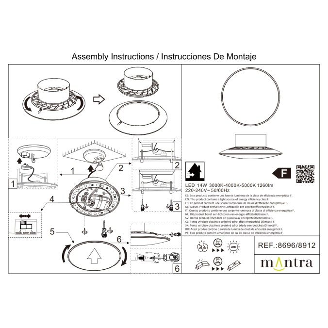 Plafón LED 14W CCT FINLAND serie SLIM CCT Negro - 25x9.7h