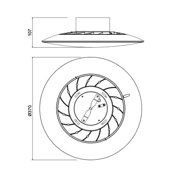 Plafón LED 24W CCT FINLAND serie SLIM CCT Negro - 37x10.7h 2