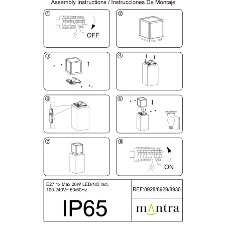 Sobremuro 1L E27 Corten serie UTAH Corten - 16x16x19h