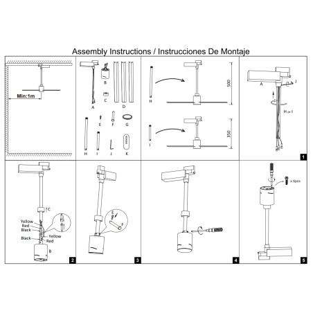 Ventilador Carril Trifasico Blanco serie MONKEY FAN Blanco - 84x35/50h