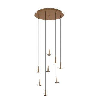 Colgante Redondo 8xLED 5W 3000K W/T Cristal serie ANDROMEDA Oro - 40x180h