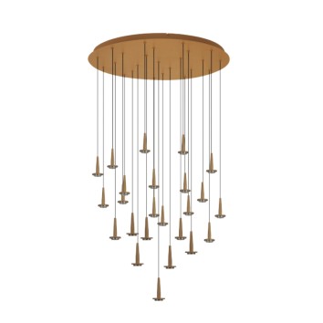 Colgante Redondo 24xLED 5W 3000K W/T Cristal serie ANDROMEDA Oro - 75x180h