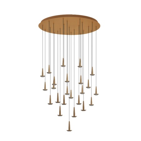 Colgante Redondo 24xLED 5W 3000K W/T Cristal serie ANDROMEDA Oro - 75x180h