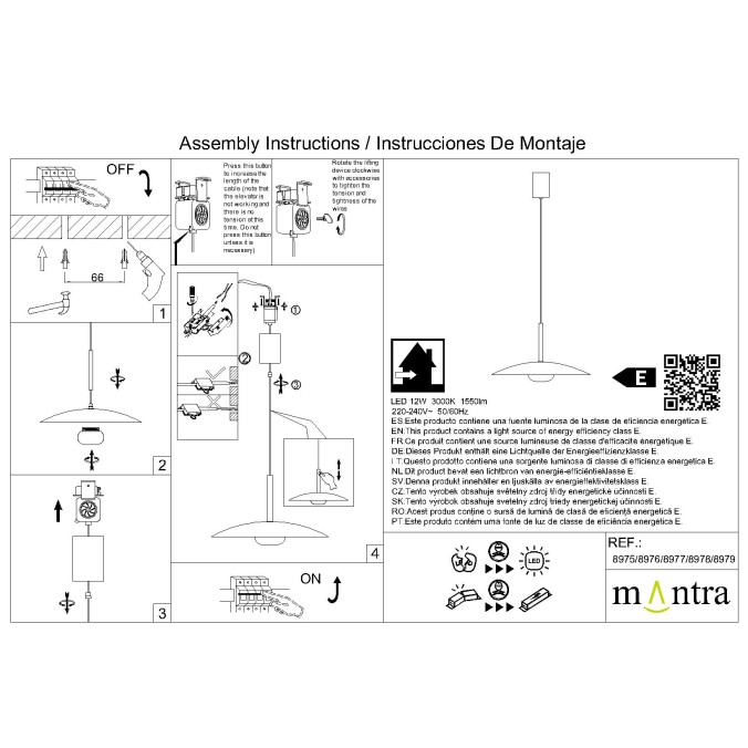 Colgante LED 12W 3000K serie LIDIA Café - 46x40-180h
