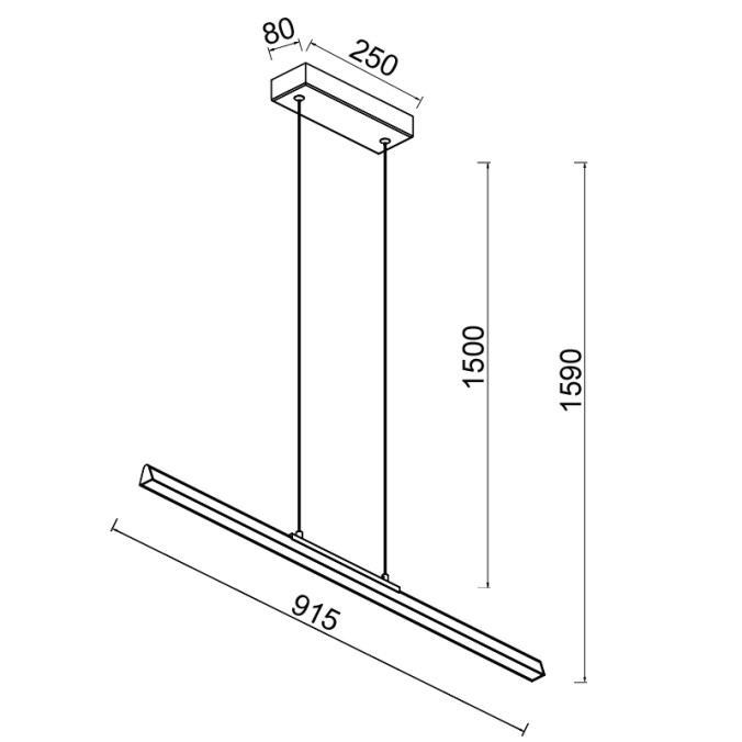 Lámpara LED 36W 3000K serie LINEAL Oro - 91.5x3x9-159h