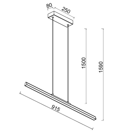 Lámpara LED 36W 3000K serie LINEAL Oro - 91.5x3x9-159h
