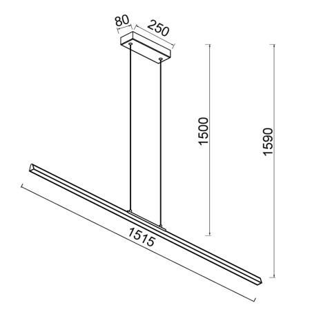 Lámpara LED 54W 3000K serie LINEAL Negro - 151.5x3x9-159h