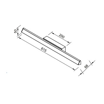 Plafón LED 22W 3000K serie LINEAL Negro - 61.5x6.8x5h 2